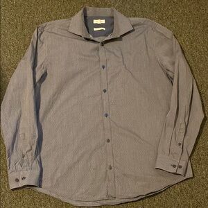 Calvin Klein Gray Patterned Button Down Shirt